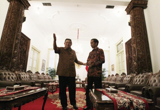 SBY dan Jokowi ikut geladi bersih upacara pisah sambut di Istana