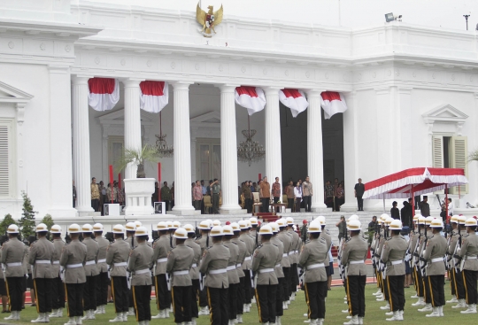 SBY dan Jokowi ikut geladi bersih upacara pisah sambut di Istana