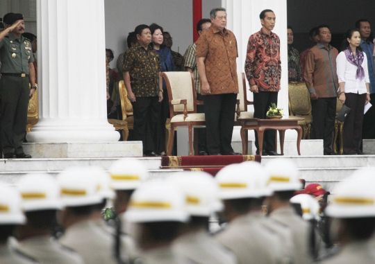 SBY dan Jokowi ikut geladi bersih upacara pisah sambut di Istana