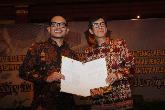 Menkumham dan Menaker teken MoU perlindungan TKI