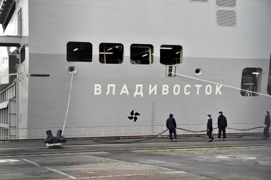 Megahnya Vladivostok, kapal perang baru Rusia buatan Prancis