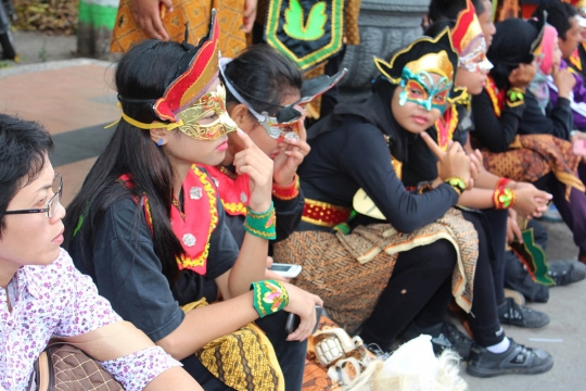Aksi 1.001 topeng meriahkan Festival Panji Nusantara di Kediri