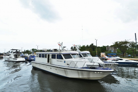 Deretan speedboat mewah bersandar di Dermaga Marina Ancol