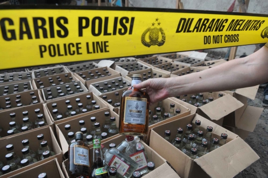 10 Ribu botol miras oplosan diamankan Polda Metro Jaya