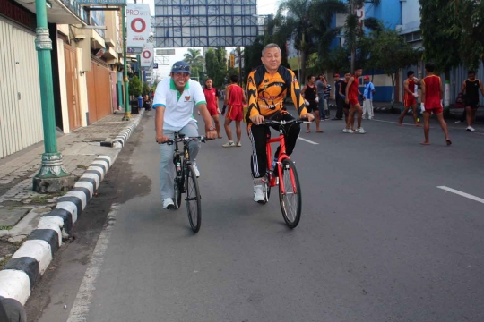 Bebas kendaraan, jalanan pusat Kota Kediri jadi arena olahraga