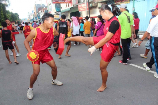 Bebas kendaraan, jalanan pusat Kota Kediri jadi arena olahraga