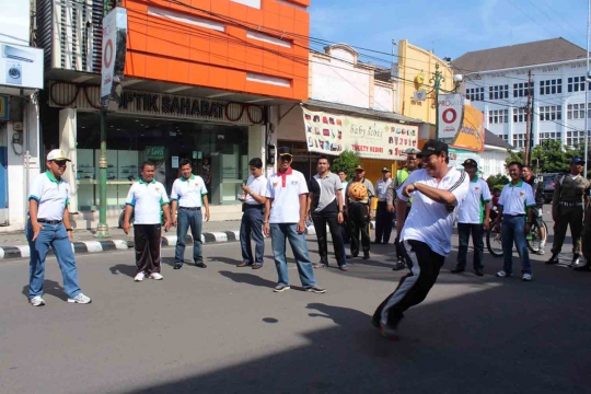 Bebas kendaraan, jalanan pusat Kota Kediri jadi arena olahraga