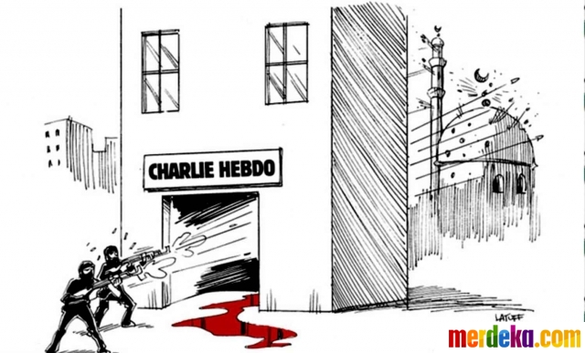 Foto Karikatur karikatur nyelekit sindir penyerangan 