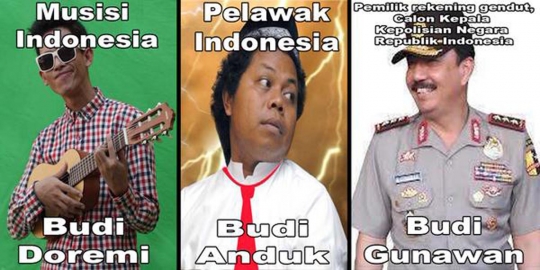 Meme lucu & nyelekit sindir pencalonan Komjen Budi sebagai Kapolri