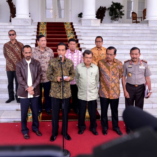 Presiden Jokowi gelar konpers terkait kisruh KPK vs Polri