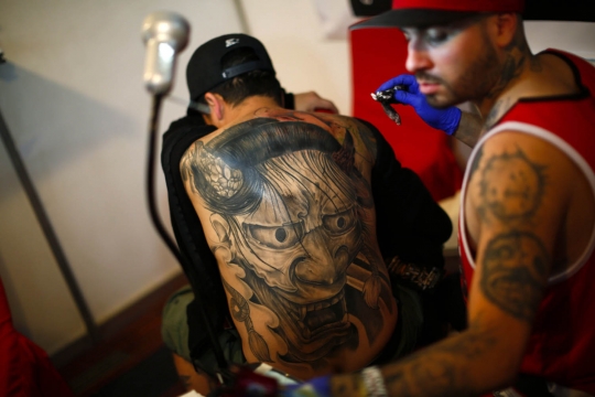 Wajah sangar para pecinta tato di Venezuela Expo Tattoo