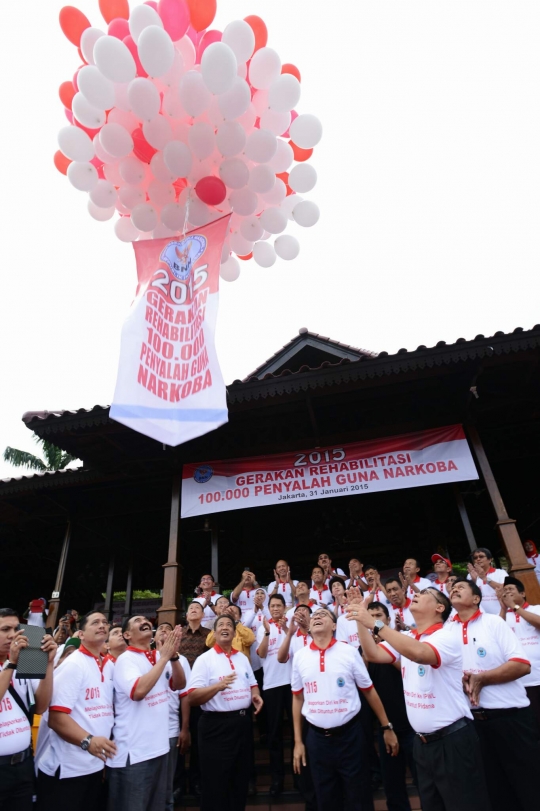 Para menteri lepas balon Gerakan Rehabilitasi Penyalah Guna Narkoba