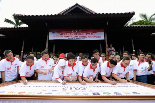 Para menteri lepas balon Gerakan Rehabilitasi Penyalah Guna Narkoba