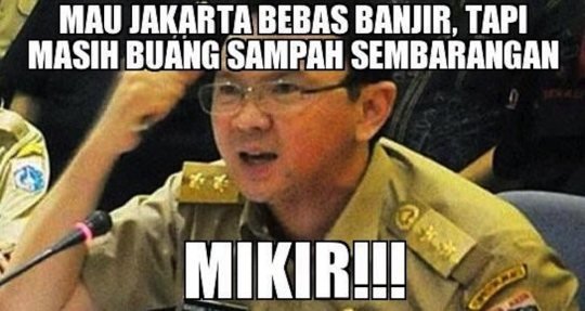 Ini meme lucu banjir Jakarta yang bikin ketawa ngakak