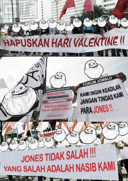 Ini meme ledek jomblo kesepian saat Valentine yang bikin ngakak