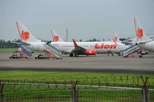 Aktivitas pesawat Lion Air di Bandara Soekarno-Hatta