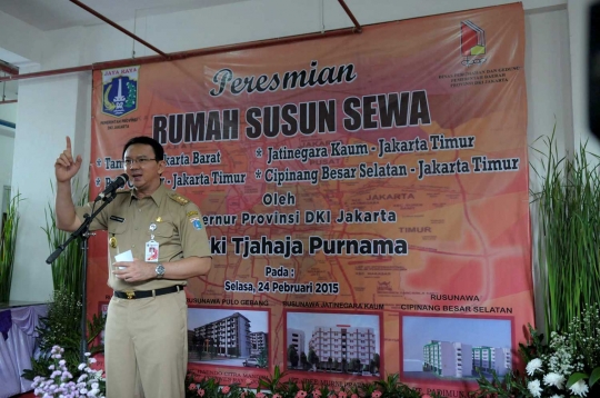 Secara simbolis, Ahok resmikan empat rusunawa baru