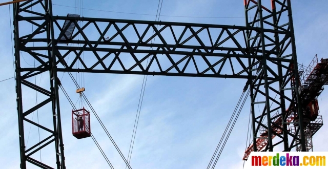 Foto : Mengintip pembangunan jembatan kereta api tertinggi 