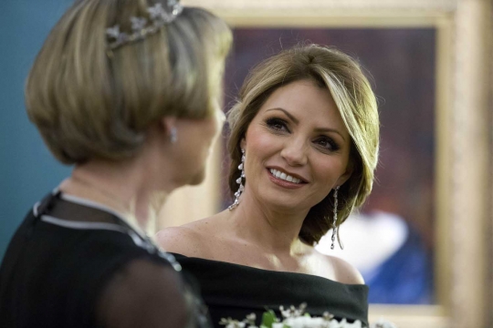 Pesona Ibu Negara Meksiko Angelica Rivera hadiri pesta di London