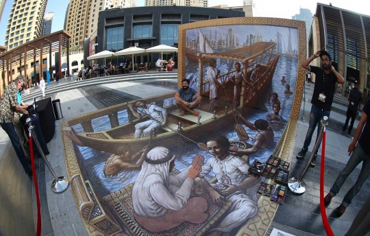 Keren, seniman 'sulap' jalanan dan trotoar di Dubai jadi lukisan 3D
