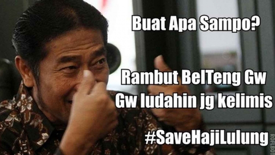 Ini meme lucu-lucuan #SaveHajiLulung yang ramaikan media sosial