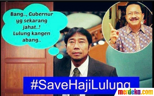 Foto : Meme-meme #SaveHajiLulung makin kocak di media 