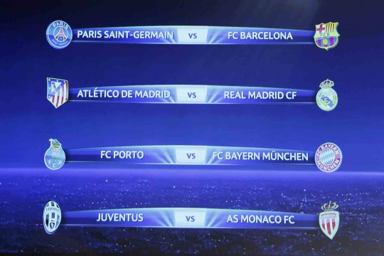 Ini hasil drawing babak delapan besar Liga Champions 2014/2015