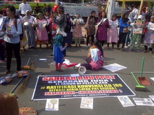 Aksi demo PRT Semarang tagih janji Jokowi