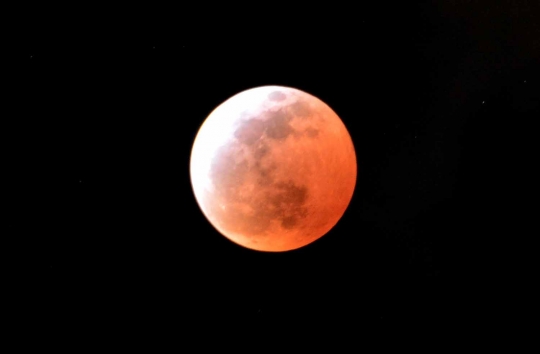 Indahnya penampakan Gerhana Bulan Merah dilihat dari langit Tokyo