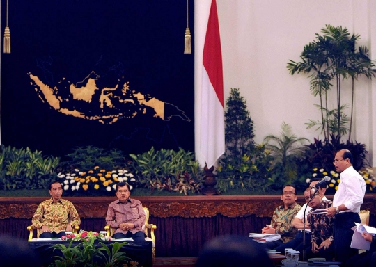 Suasana sidang kabinet paripurna dadakan Jokowi di Istana