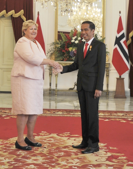 Presiden Jokowi terima kunjungan PM Norwegia di Istana