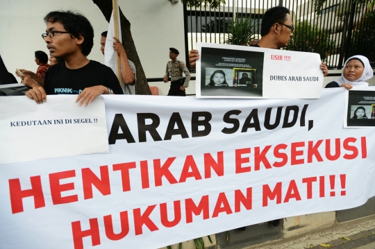 Kecam hukuman mati TKI, aktivis segel Kedubes Arab Saudi