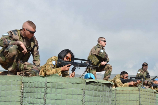 Aksi Tentara Prancis dan TNI latihan bersama di Lebanon