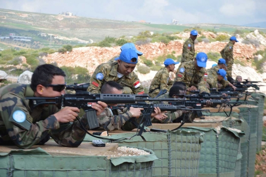 Aksi Tentara Prancis dan TNI latihan bersama di Lebanon