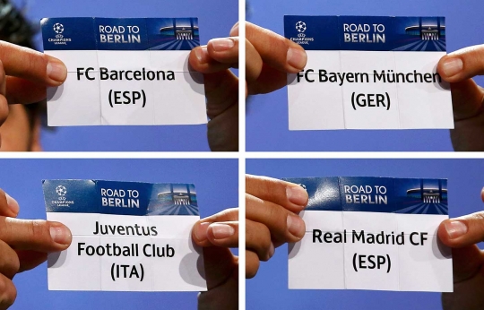 Ini hasil drawing semifinal Liga Champions 2014-2015