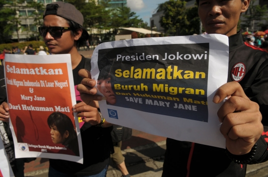 Demo di HI, buruh migran tolak hukuman mati Mary Jane