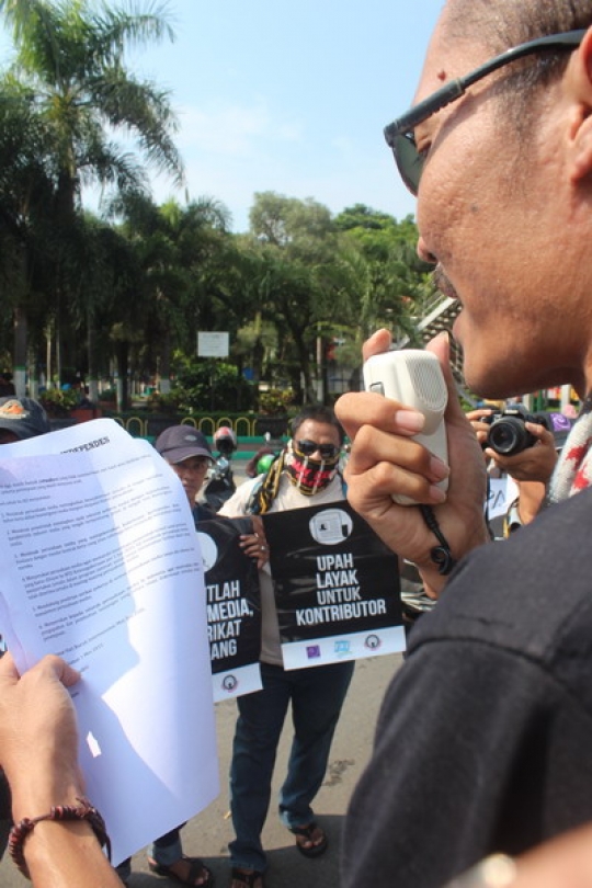 Aksi damai May Day, AJI Kediri tuntut hak kesejahteraan jurnalis