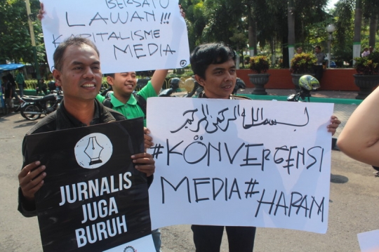 Aksi damai May Day, AJI Kediri tuntut hak kesejahteraan jurnalis