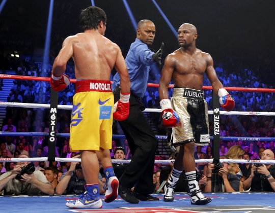 Begini sengitnya pertarungan Pacquiao dan Mayweather