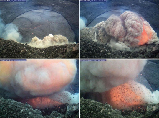 Letusan dahsyat lava Gunung Kilauea gara-gara dinding kawah runtuh