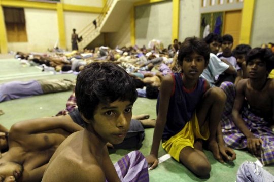 Kondisi miris ratusan imigran Rohingya ngungsi di GOR Lhoksukon Aceh