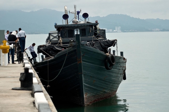 Begini kondisi kapal pengangkut ratusan imigran Rohingya ke Malaysia