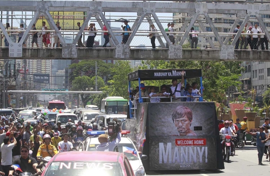 Antusias warga Manila sambut kepulangan Pacquiao bak pahlawan