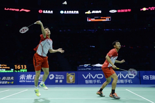 Aksi Ahsan-Hendra bawa Indonesia ungguli China di Piala Sudirman