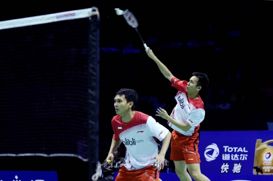 Aksi Ahsan-Hendra bawa Indonesia ungguli China di Piala Sudirman