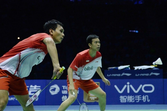 Aksi Ahsan-Hendra bawa Indonesia ungguli China di Piala Sudirman