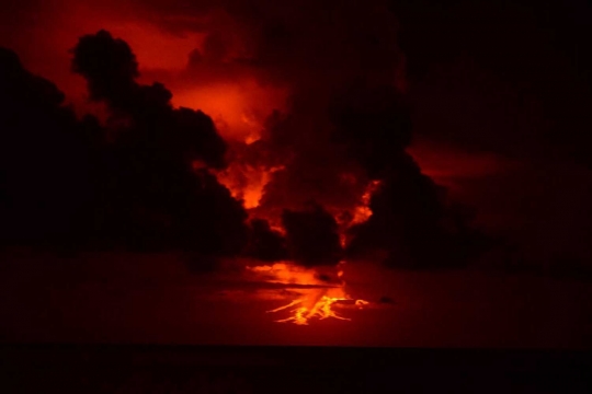 Semburan dahsyat lava Gunung Wolf ancam hewan langka Galapagos