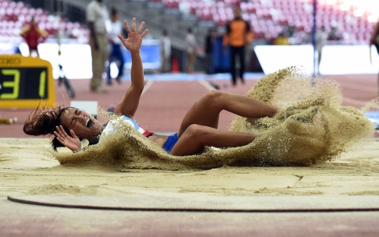 Gaya mendarat atlet cantik lompat jauh di SEA Games