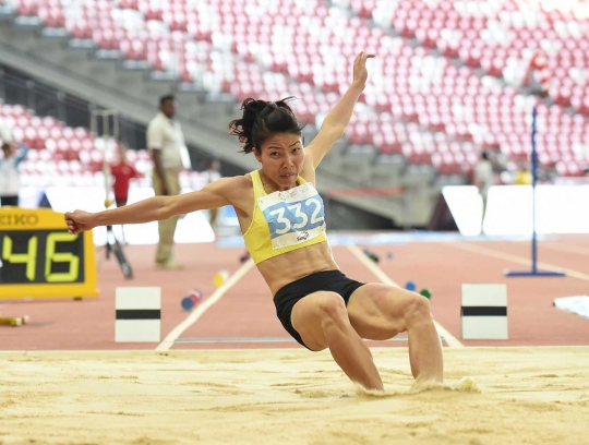 Gaya mendarat atlet cantik lompat jauh di SEA Games