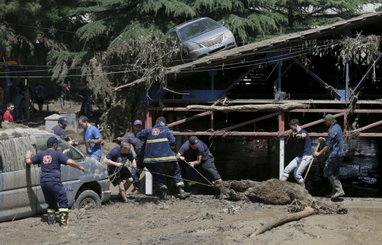 Ngeri, puluhan satwa Kebun Binatang Tbilisi mati diterjang banjir